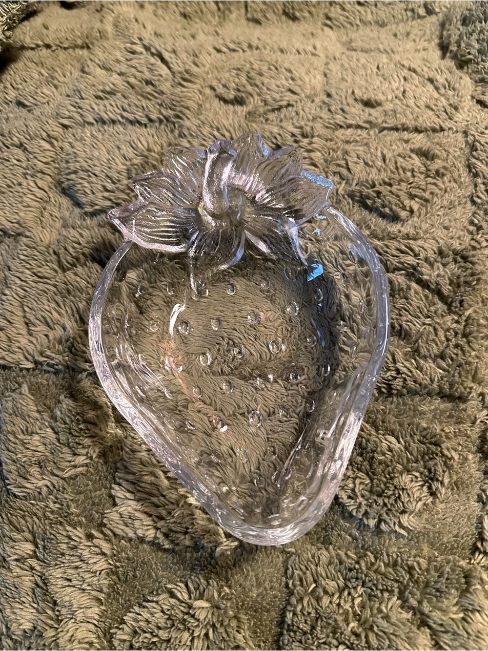 Clear Glass Strawberry Decorative Dish - Home Art